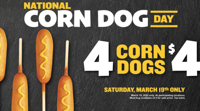 Wienerschnitzel is Celebrating National Corn Dog Day (3/19) with 4