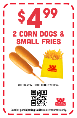 $4.99 Two Corn Dogs & Small Fries Coupon #597