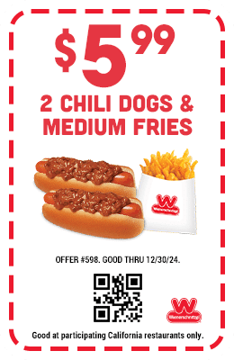 $5.99 Two Chili Dogs & Medium Fries Coupon #598