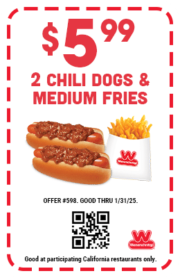 $5.99 Two Chili Dogs & Medium Fries Coupon #598