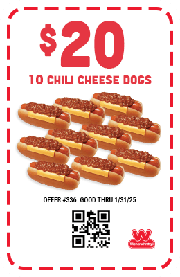 $20 - Ten Chili Cheese Dogs Coupon #336