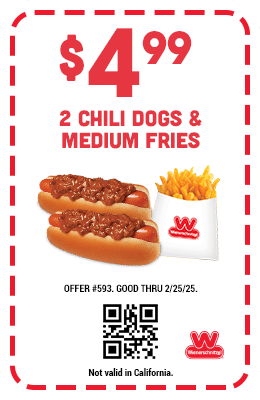 $4.99 - Two Chili Dogs & Medium Fries Coupon #593